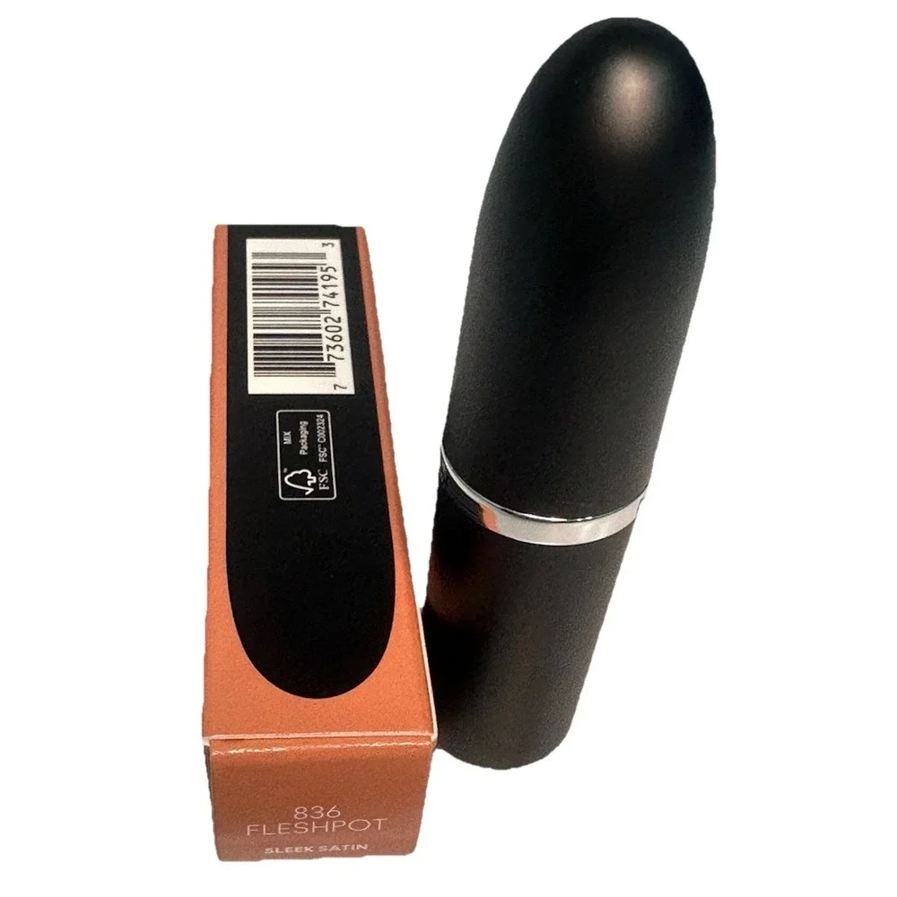 MAC MACximal Sleek Satin Lipstick 836 Fleshpot Pale Pink Beige Nude 0.12oz NEW